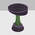 Modern Black Side Table With Spiral Base And Irregular Tabletop 3d model