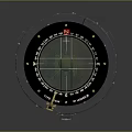 Vintage Marine Navigation Compass With Metal Base And Green Scale Lines