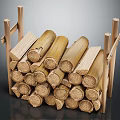 Modern Timber Log Stack Split 3d model