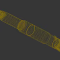 Detailed View Of White Cylindrical Mechanical Part Structure On Black Background