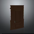 Traditional Brown Architectural Building Door With Decorative Frame And Details