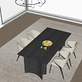Modern Dining Table and Chair 3d model