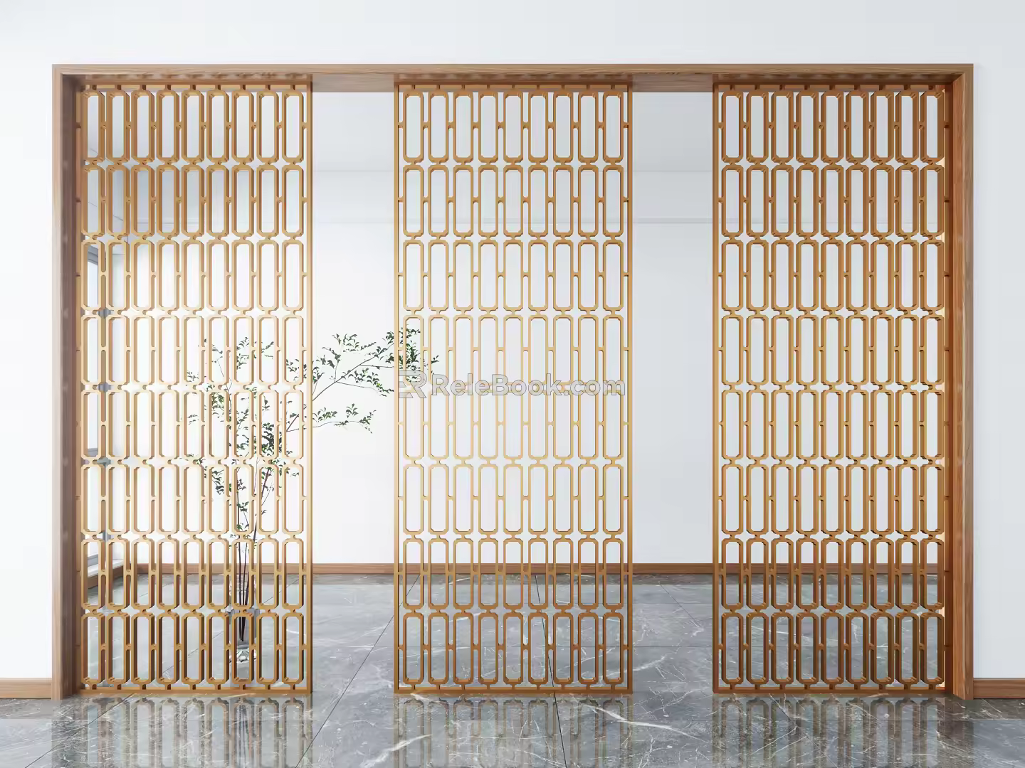 New Chinese-style partition screen partition 3d model