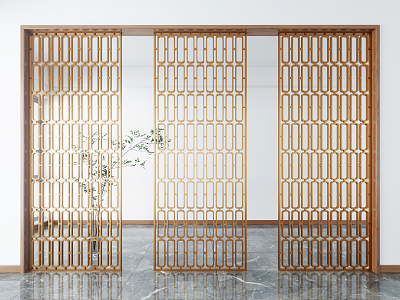 New Chinese-style partition screen partition 3d model