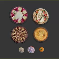 Assorted Desserts Display Featuring Decorated Cakes Pie and Cupcakes with Fruits Cream and Frosting
