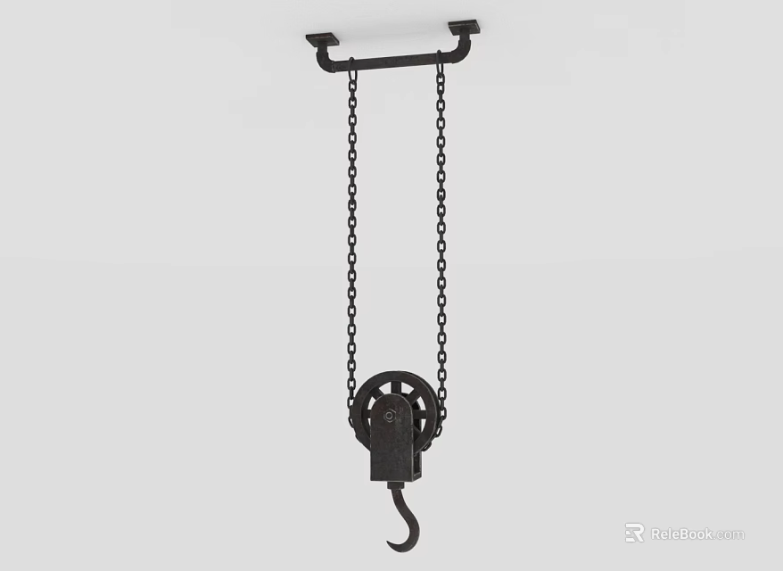 Industrial Equipment Heavy Duty Lifting Tool With Chain Pulley And Hook 3d model 