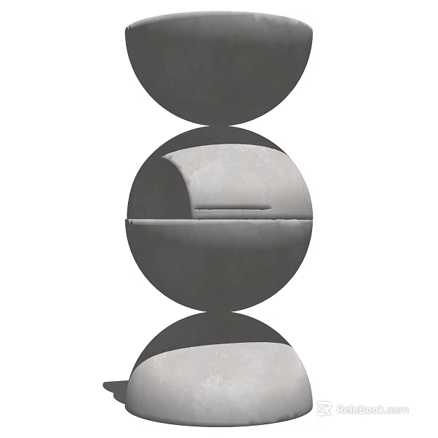 Modern Minimalist Decorative Ornament Set With Stacked Spheres For Home Decor 3d model 