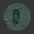 Circular Miniature Island Scene With Water Area White House And Sandy Base