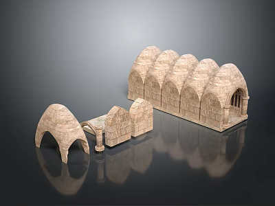 Arched Scene Model Components With Multiple Structural Units 3d model