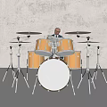 Modern drum set 3d model