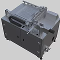 Industrial Equipment with Gray Metal Frame Mesh Top Black Handles and Mobile Wheels