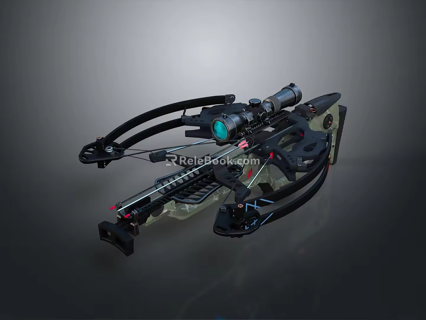 Crossbow Mechanical Crossbow Shift Bow and Arrow Shoot Far Equipment Weapons High-tech Crossbow 3d model