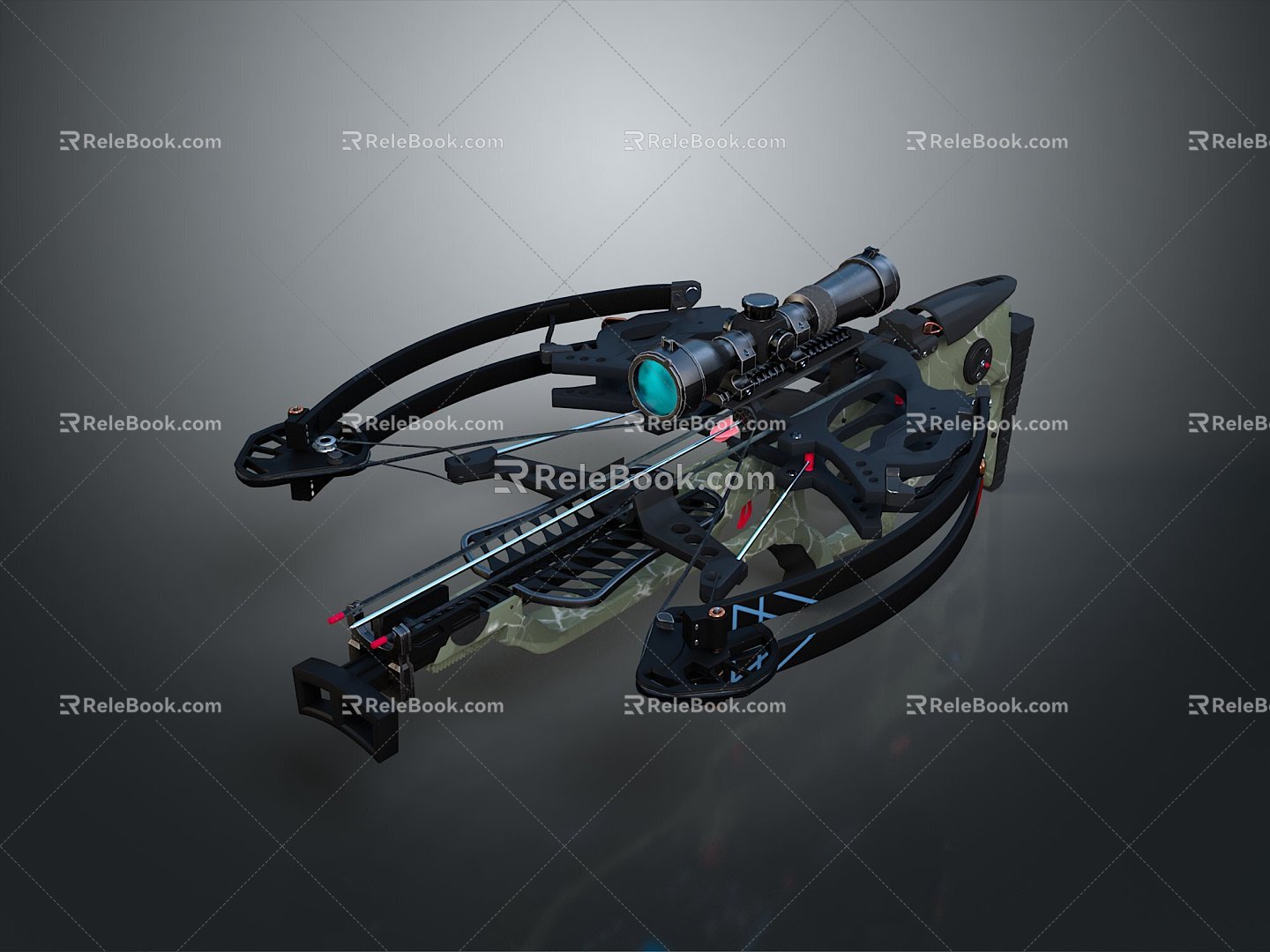 Crossbow Crossbow Crossbow Crossbow Mechanical Crossbow Shift Bow and Arrow Shoot Far Equipment Weapons High-tech Crossbow 3d model