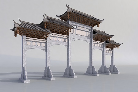 Chinese archway 3d model