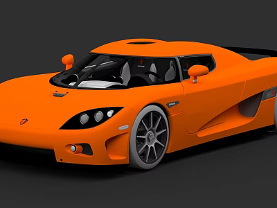 Orange Sports Car With Sleek Aerodynamic Design Rear Spoiler And Alloy Wheels 3d model