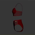 Red Women's Lingerie Set With Bra And Underwear Stylish Design