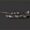 Camouflaged Military Tank Design With White Cross Symbols Top Storage And Cannon Barrel