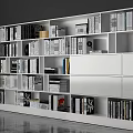 Modern bookcase bookcase bookshelf ornaments 3d model