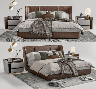 Modern Double Bed 3d model