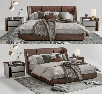 Modern Double Bed 3d model