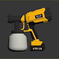 Powerful POWLI Electric Spray Gun With Yellow Black Design And White Container Battery