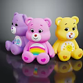 Colorful Stuffed Toy Bears For Kids With Rainbow Sun And Heart Patterns