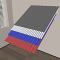 Gray White Blue Red Corrugated Awning Sheets Stacked In Indoor 3d model