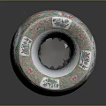 Chinese Antique Vase With Colorful Painted Intricate Figures And Double Ear Handles