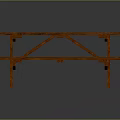Sturdy Wooden Outdoor Picnic Table With Attached Bench And Classic Design