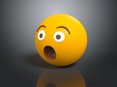 Cute Yellow Emoji Figurine Decorative Ornament Set for Home Desk Decoration 3d model