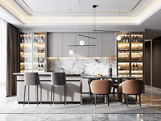 Light Luxury Restaurant 3d model