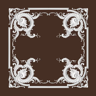 Ornate Decorative Lines With Symmetrical Scrollwork And Floral Patterns Frame Design 3d model
