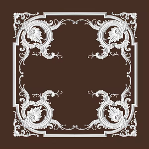 European-style line new classical angle flower plaster line combination 3d model