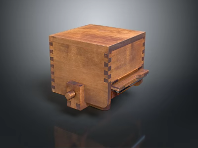 Handcrafted Wooden Storage Box With Dovetail Joints For Home Organization 3d model