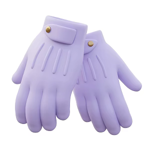 Modern Gloves Cotton Gloves Cartoon Gloves 3d model