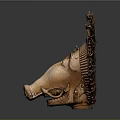 Handcrafted Bronze Head Sculpture With Detailed Facial Features Radiant Decorations And Shiny Surface