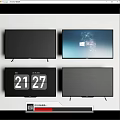 Four Modern Televisions With Windows Interface Digital Clock And Black Screens 3d model