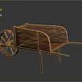 Wooden Hand Cart Featuring Traditional Design Curved Planks And Spoked Wheels