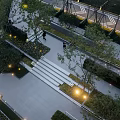 Modern Garden Landscape With Stone Steps Green Plants And Water Features