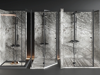 Shower Room Glass Partition Shower 3d model