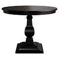 Elegant Dark Round Dining Table with Decorative Pedestal Base Design 3d model