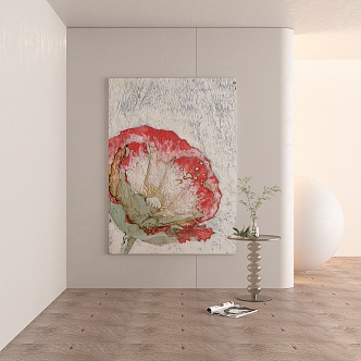 Modern plant painting decorative painting 3d model