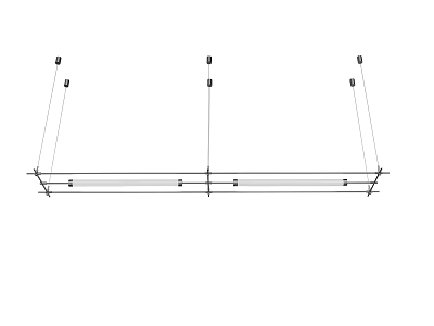 Modern Long Linear Chandelier With Multiple Light Fixtures And Ceiling Mount Design 3d model