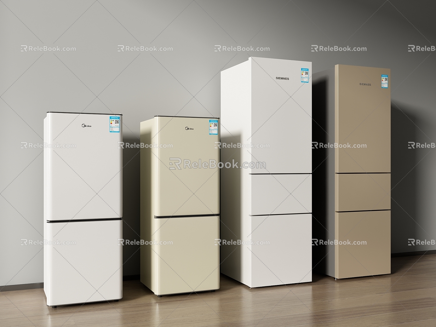 Refrigerator three-door refrigerator double-door refrigerator small refrigerator 3d model