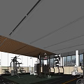 Spacious Modern Fitness Gym With Training Equipment And Large Windows
