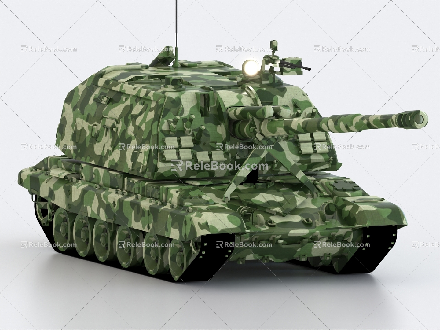 Msta self-propelled gun self-propelled howitzer anti-tank gun tank destroyer armored vehicle 3d model