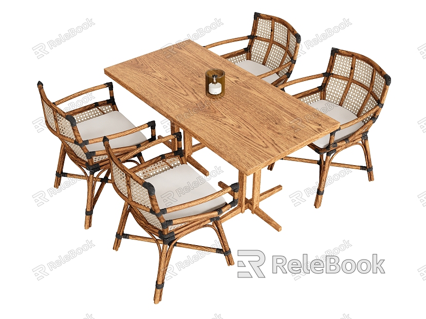 Dining Table and Chair Leisure Chair Rattan Chair Bamboo Dining Table Log Dining Chair Recliner Armchair Sofa Chair Armchair Armchair model