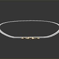 Modern Necklace Chain Silver Chain Silver Necklace Bracelet 3d model