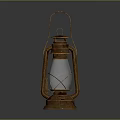 Copper Kerosene Lantern With Glass Shade And Metal Handle Design