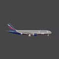 Flying Commercial Airplane With Gray Blue Body Twin Engines And Landing Gear